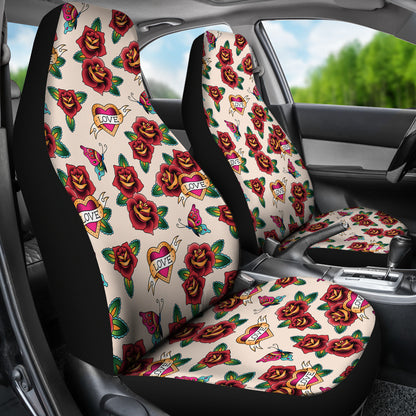 Tattoo Rose Print Design LKS302 Car Seat Covers