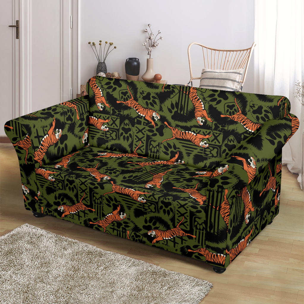 Tiger Pattern Print Design LKS303 Loveseat Couch Slipcover