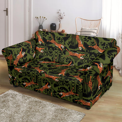 Tiger Pattern Print Design LKS303 Loveseat Couch Slipcover