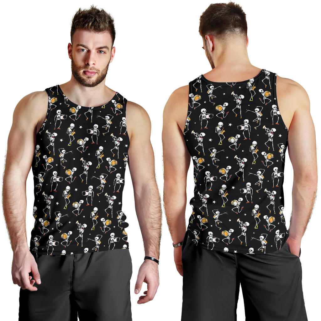 Skeleton Dance Print Men Tank Top