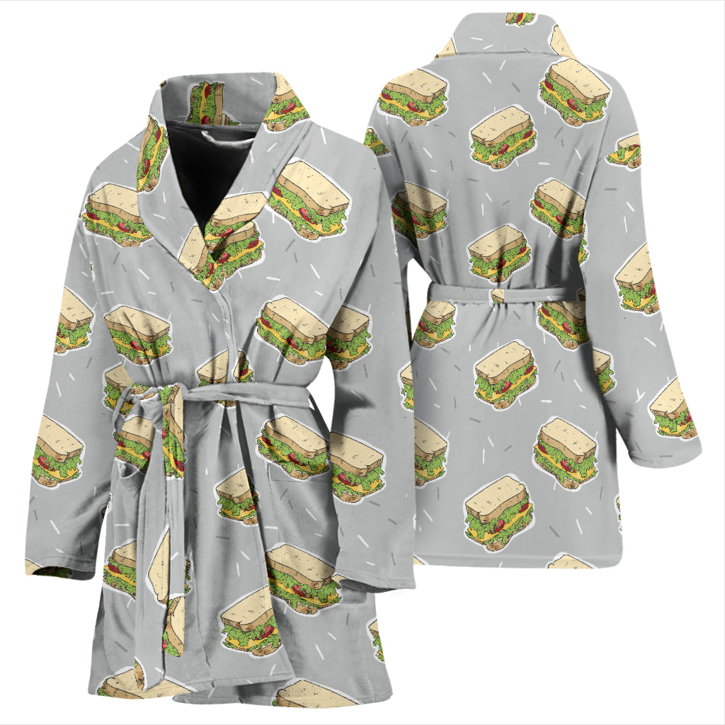 Sandwich Print Design LKS304 Women Bathrobe