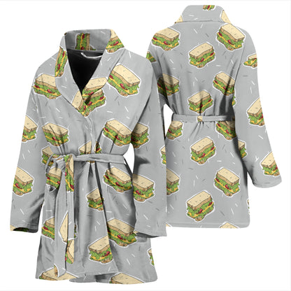 Sandwich Print Design LKS304 Women Bathrobe