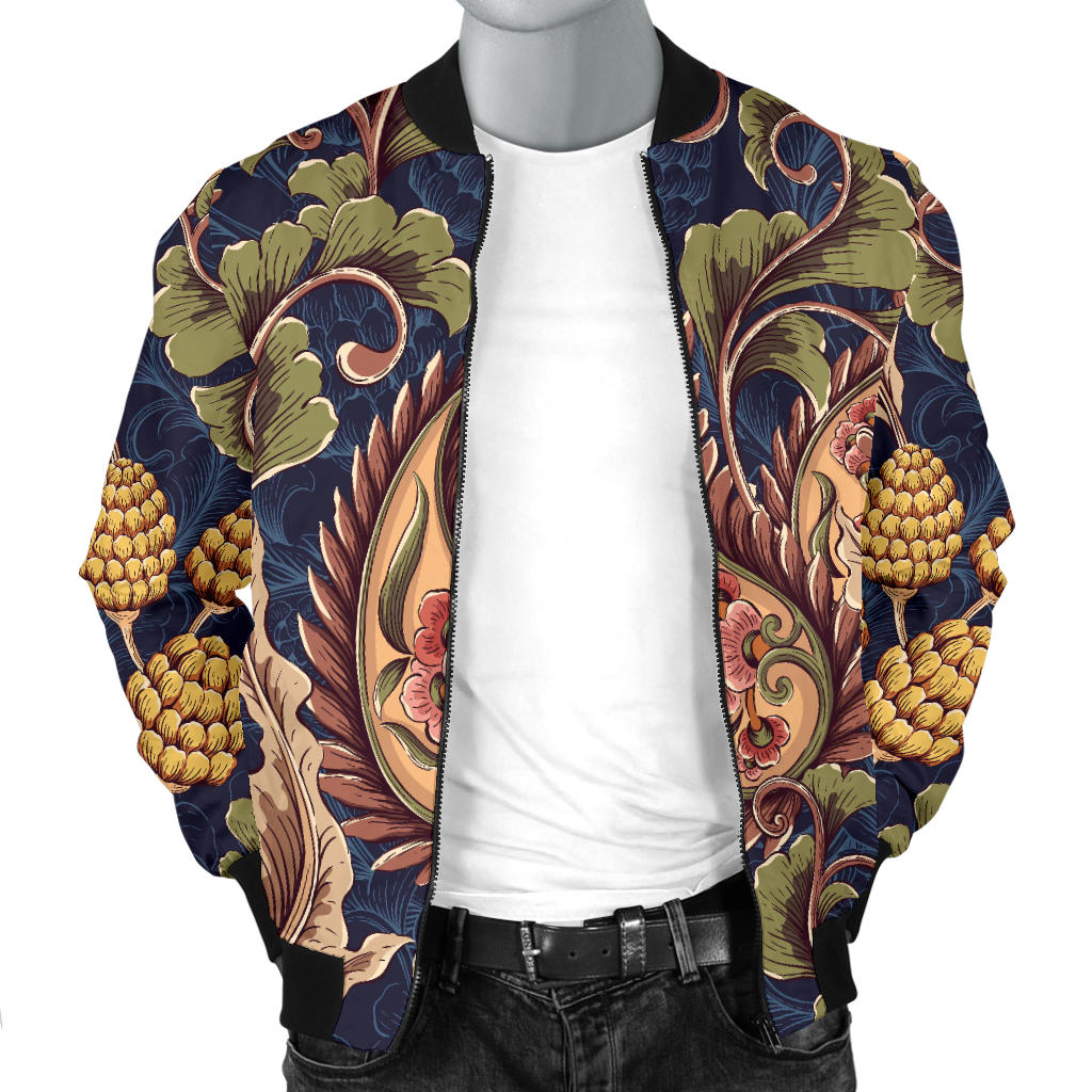 Floral Vintage Classic Print Men Bomber Jacket