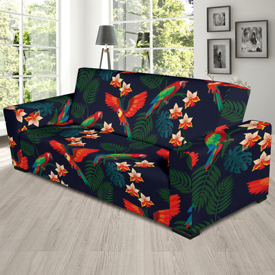 Macaw Pattern Print Design 02 Sofa Slipcover