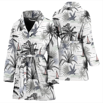 Pacific island Pattern Print Design A04 Women Bathrobe