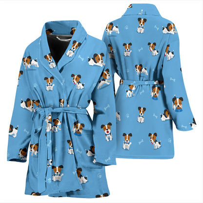 Russell Terriers Print Design LKS3010 Women Bathrobe