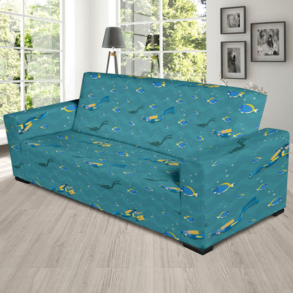 Scuba Driving Pattern Print Design LKS306 Sofa Slipcover
