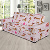 Dachshund Pattern Print Design 10 Sofa Slipcover