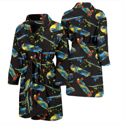 Skateboard Print Design LKS305 Men Bathrobe