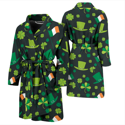 Shamrock Saint Patrick's Day Print Design LKS304 Men Bathrobe