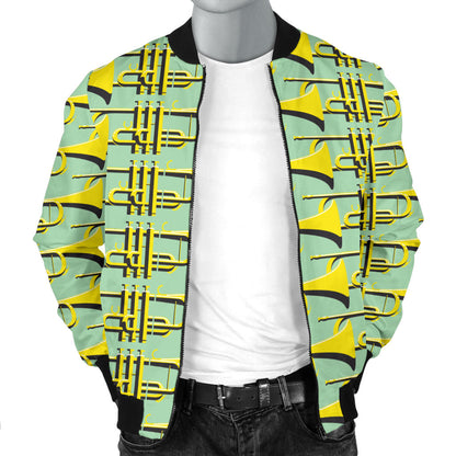 Trumpet Vintage Design Print Men Bomber Jacket