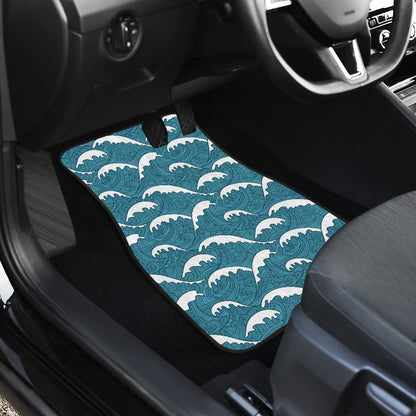 Surf Wave Tribal Design Car Floor Mats Front Back