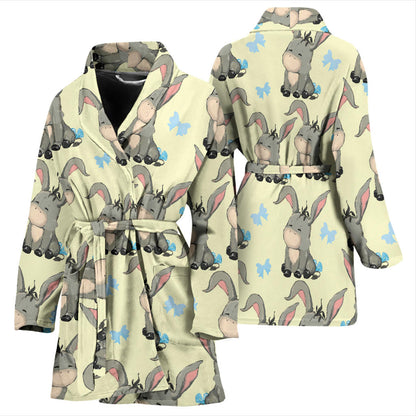 Donkey Baby Pattern Print Design 02 Women Bathrobe