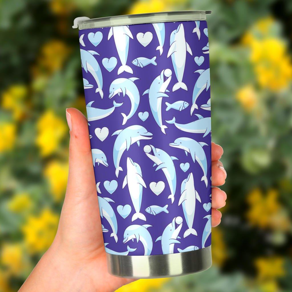 Dolphin Smile Print Pattern Tumbler