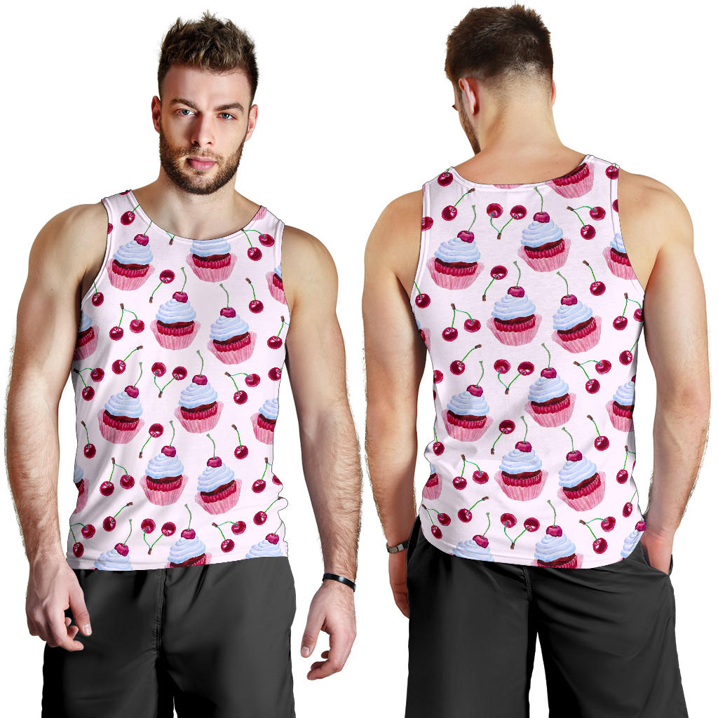Cherry Cupcake Pink Pattern Men Tank Top