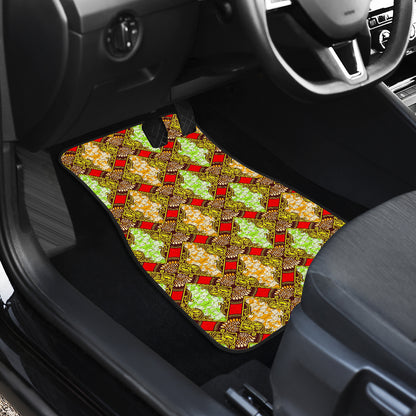 African Classic Print Pattern Car Floor Mats Front Back