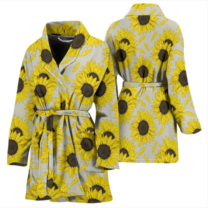 Sunflower Print Design LKS309 Women Bathrobe