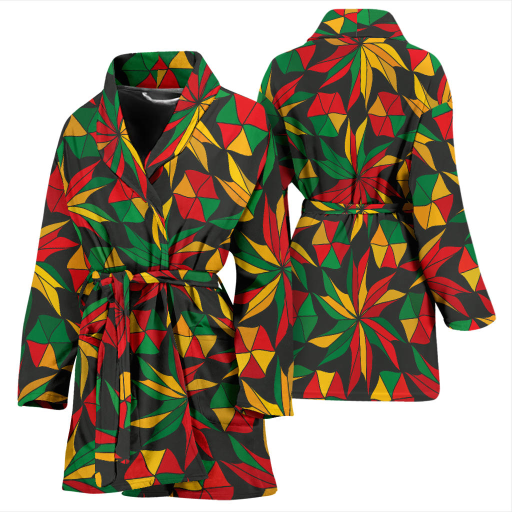 Rastafarian Pattern Print Design A03 Women Bathrobe