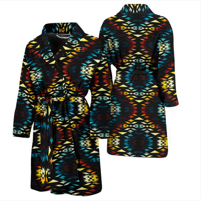 Tribal Pattern Print Design LKS309 Men Bathrobe