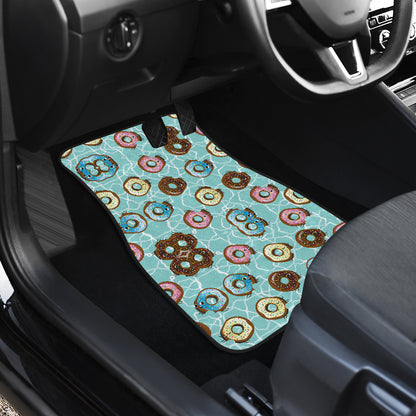 Emoji Donut Print Pattern Car Floor Mats Front Back