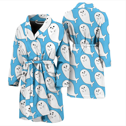 Sea Lion Print Design LKS402 Men Bathrobe