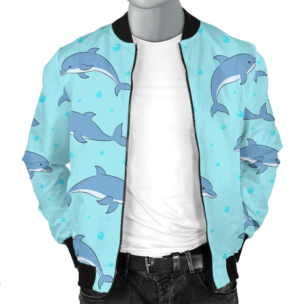 Dolphin Baby Cute Print Pattern Men Bomber Jacket
