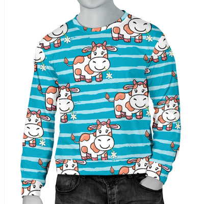 Cow Cute Print Pattern Men Long Sleeve Sweatshirt