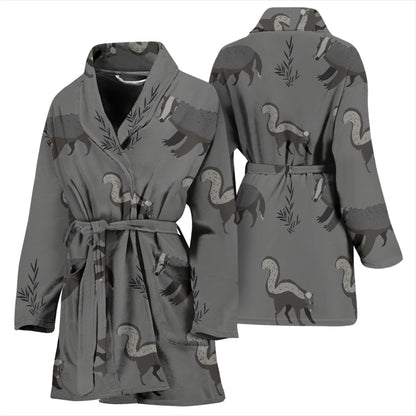 Skunk Print Design LKS301/womenbathrobe.jpg Women Bathrobe