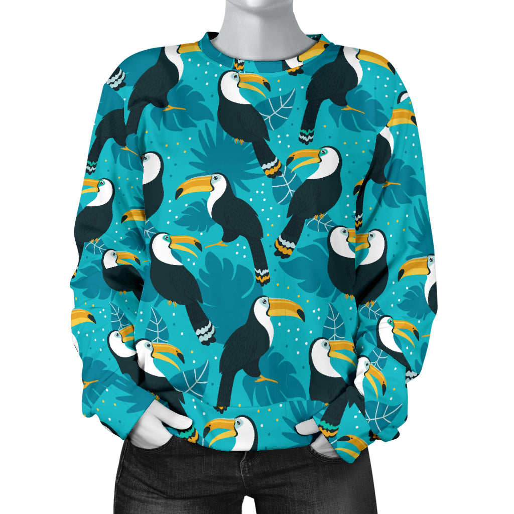 Toucan Parrot Pattern Print Women Long Sleeve Sweatshirt