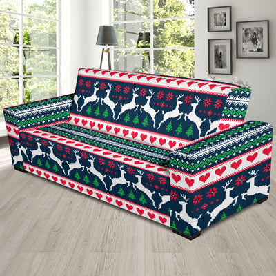 Reindeer Pattern Print Design 03 Sofa Slipcover