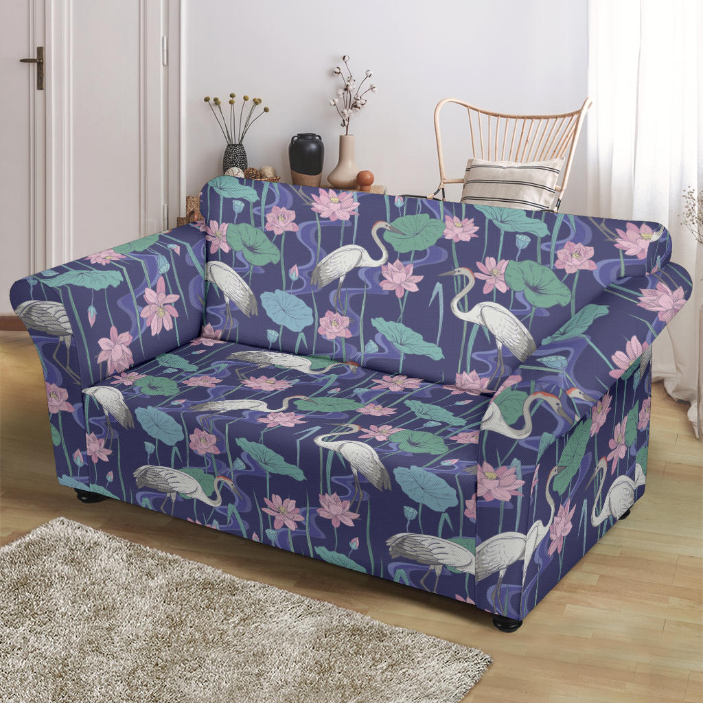 Water Lily Print Design LKS306 Loveseat Couch Slipcover
