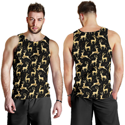 Deer Gold Pattern Men Tank Top