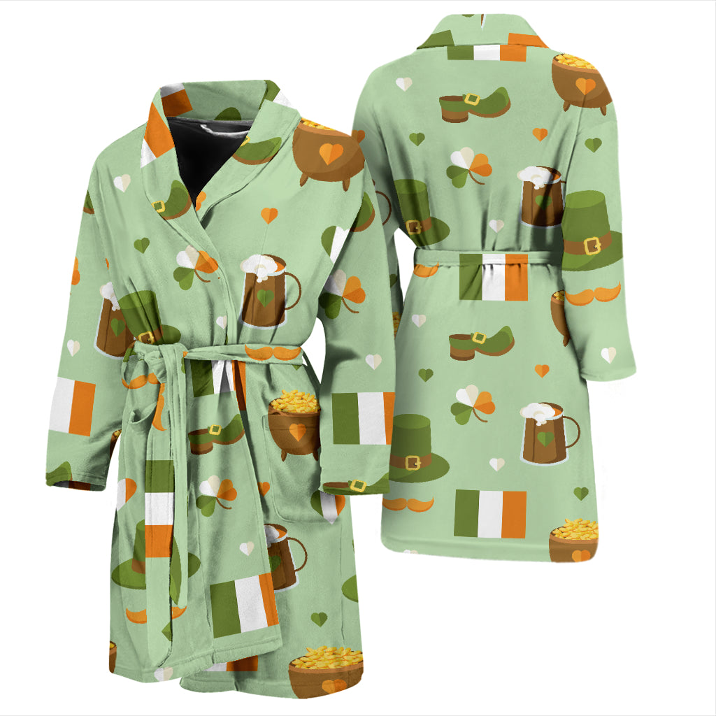 St Patricks Day Print Design LKS302 Men Bathrobe