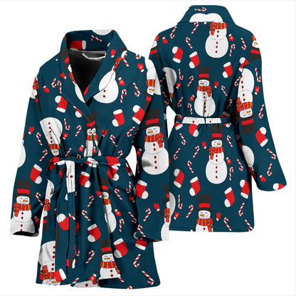 Snowman Print Design LKS301 Women Bathrobe