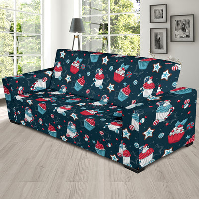 Cupcake Pattern Print Design 03 Sofa Slipcover