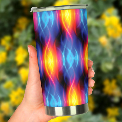 Flame Fire Blue Design Print Tumbler
