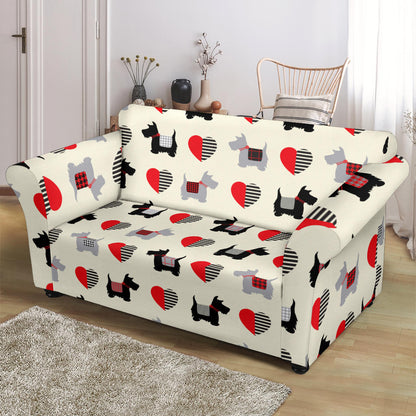 Scottish Terriers Print Design LKS3010 Loveseat Couch Slipcover