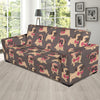 Pug Pattern Print Design A05 Sofa Slipcover