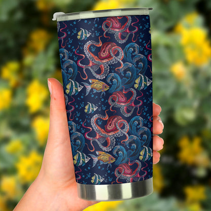 Octopus Deep Sea Print Themed Tumbler
