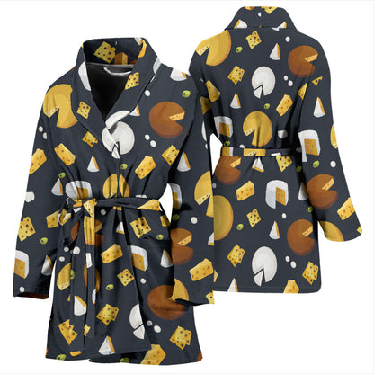 Cheese Pattern Print Design 03 Women Bathrobe