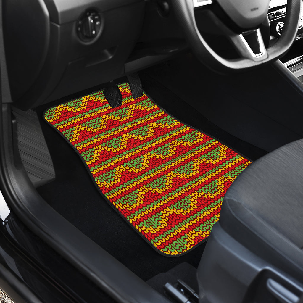 Rasta Reggae Color Print Car Floor Mats Front Back