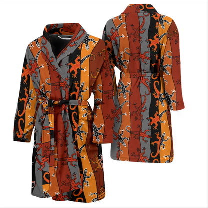 lizard Print Design LKS403 Men Bathrobe