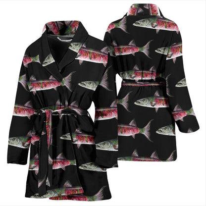 Barracuda Pattern Print Design 02 Women Bathrobe