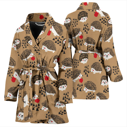 Hedgehog Print Design LKS403 Women Bathrobe