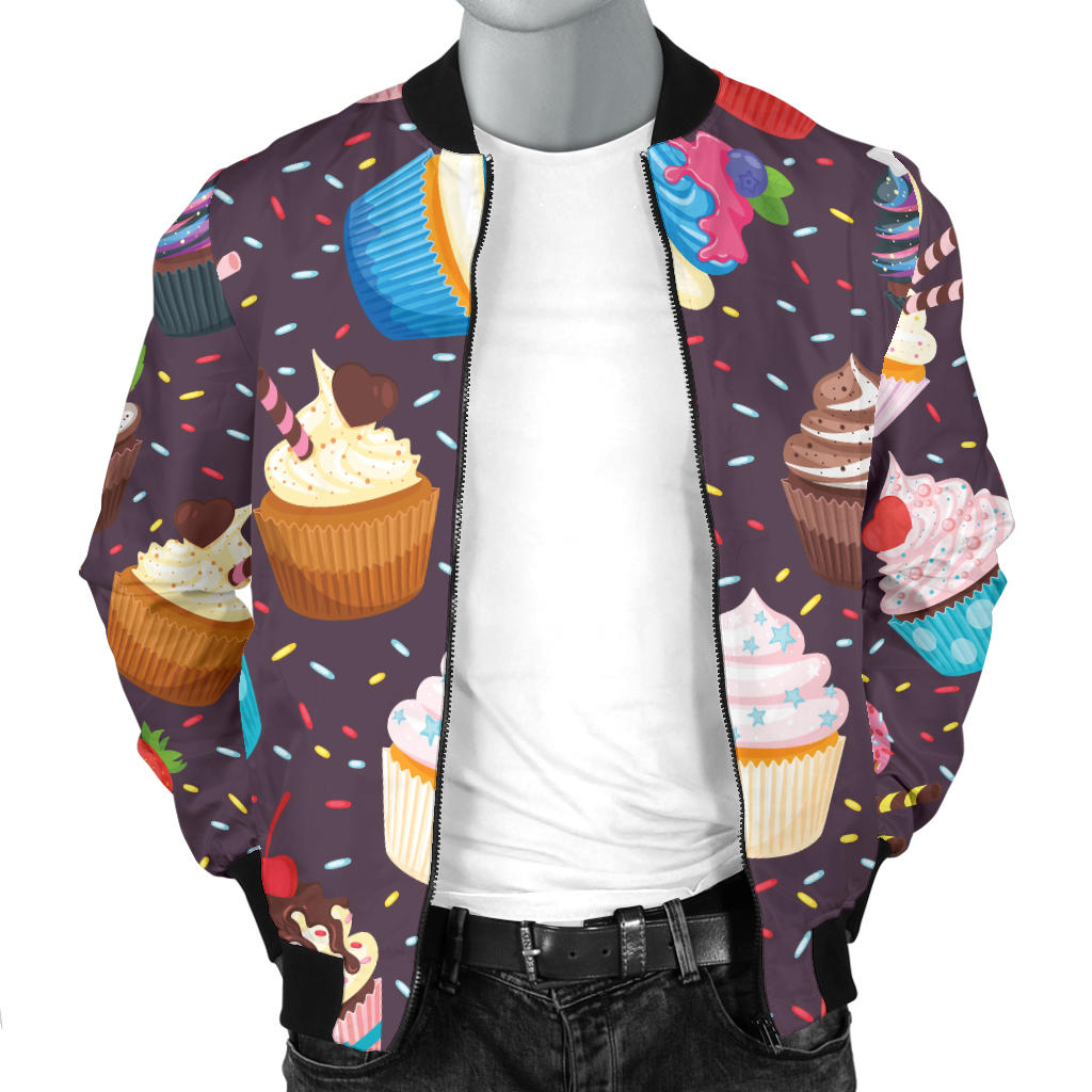Cupcakes Party Print Pattern Men Bomber Jacket