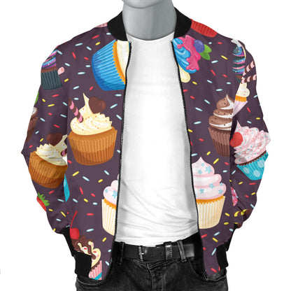 Cupcakes Party Print Pattern Men Bomber Jacket