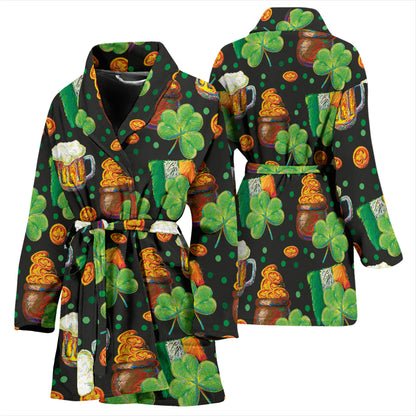 St Patricks Day Print Design LKS303 Women Bathrobe