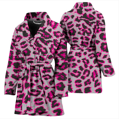 Leopard Pattern Print Design 02 Women Bathrobe