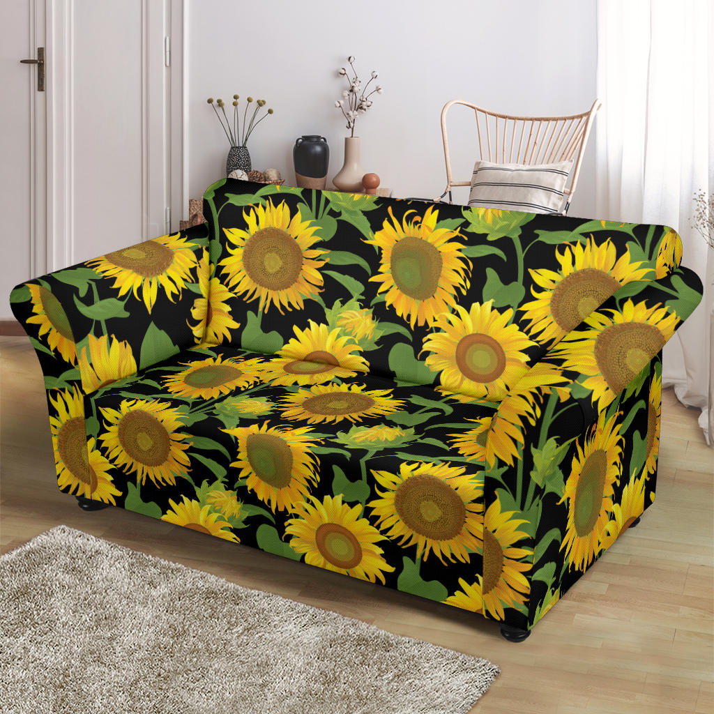 Sunflower Print Design LKS302 Loveseat Couch Slipcover