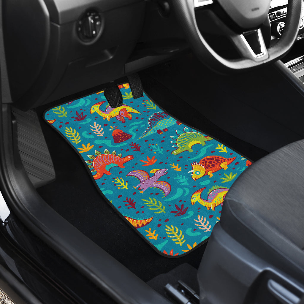 Dinosaur Cartoon Style Car Floor Mats Front Back